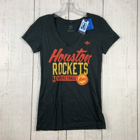 Houston Rockets NBA Small Adidas Casual Black‎ T-Shirt Adult New Women - Picture 1 of 10